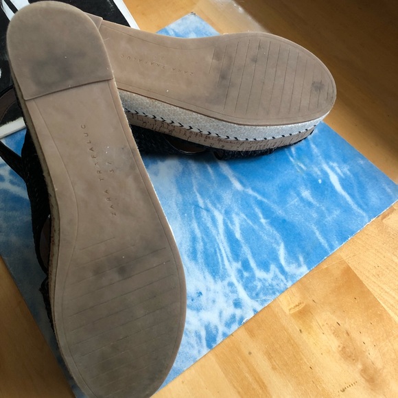 ZARA TRAFALUC PLATFORM SANDALS Size 37 (6.5) - Picture 3 of 5